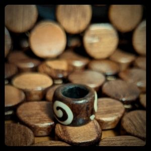 Bone DREADLOCK Bead Eternal Spiral